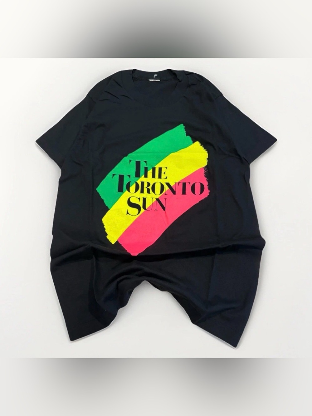 Vintage The Toronto Sun T-shirt Newspaper Tee 90s Size Small Black Retro Y2K